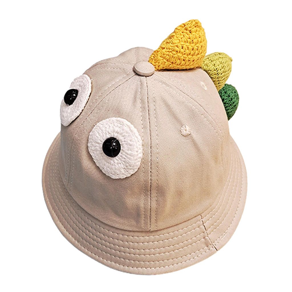 100% Cotton Bucket Hat Kids Sun Hat Foldable Summer Beach Sun   Beige