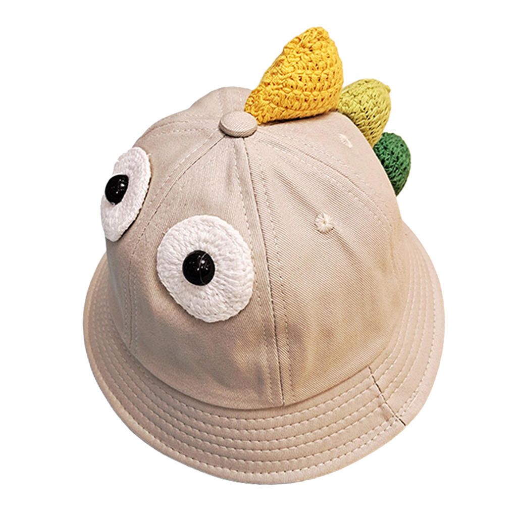 100% Cotton Bucket Hat Kids Sun Hat Foldable Summer Beach Sun   Beige