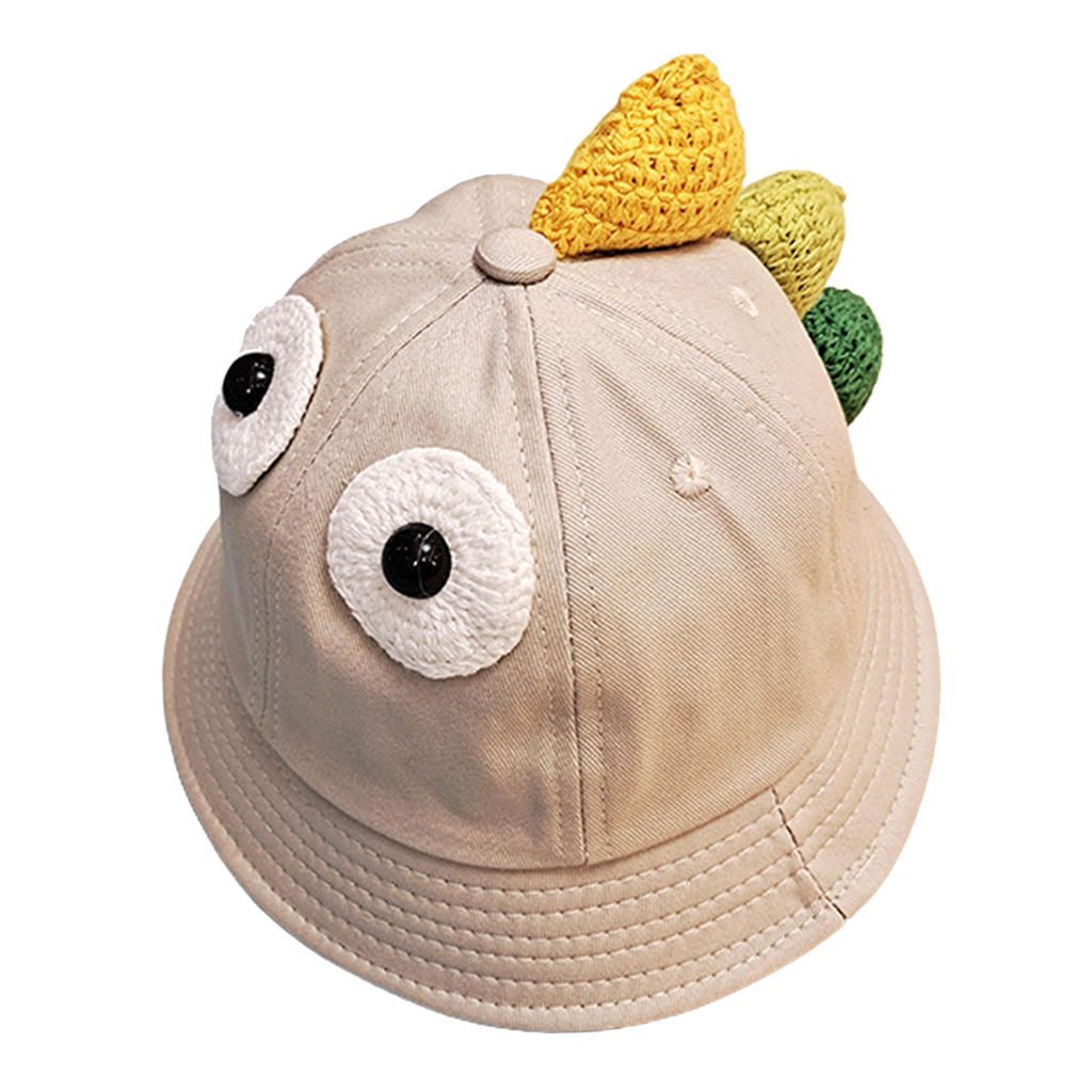 100% Cotton Bucket Hat Kids Sun Hat Foldable Summer Beach Sun   Beige