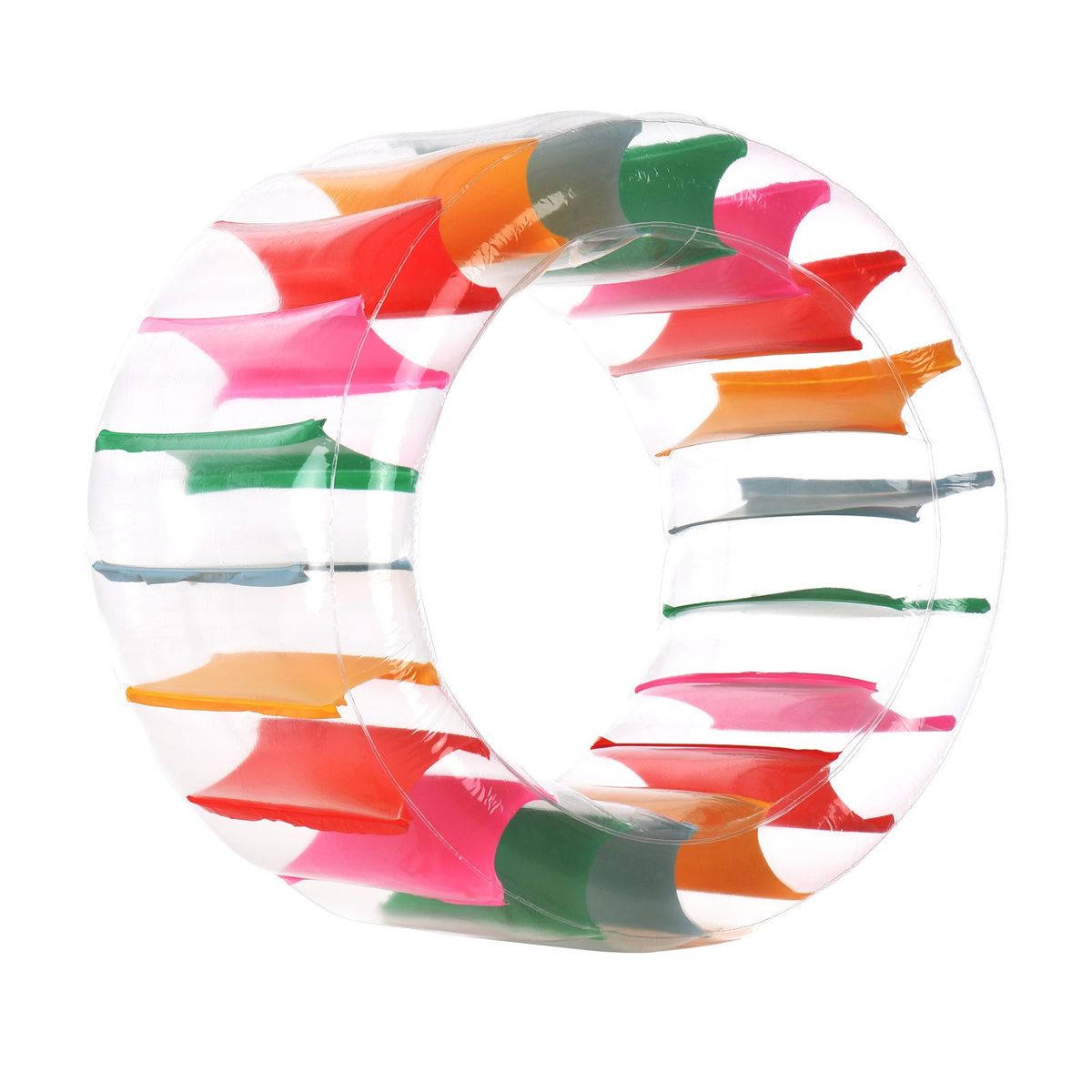 40 Inch Large Inflatable Water Wheel Roller Float Colorful Pool Float with Repair Patches for Kids Indoor Outdoor Pool Lake Beach Backyard Lawn