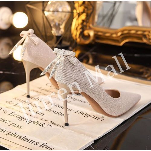 French Girl Stiletto Pointed High Heels-gold