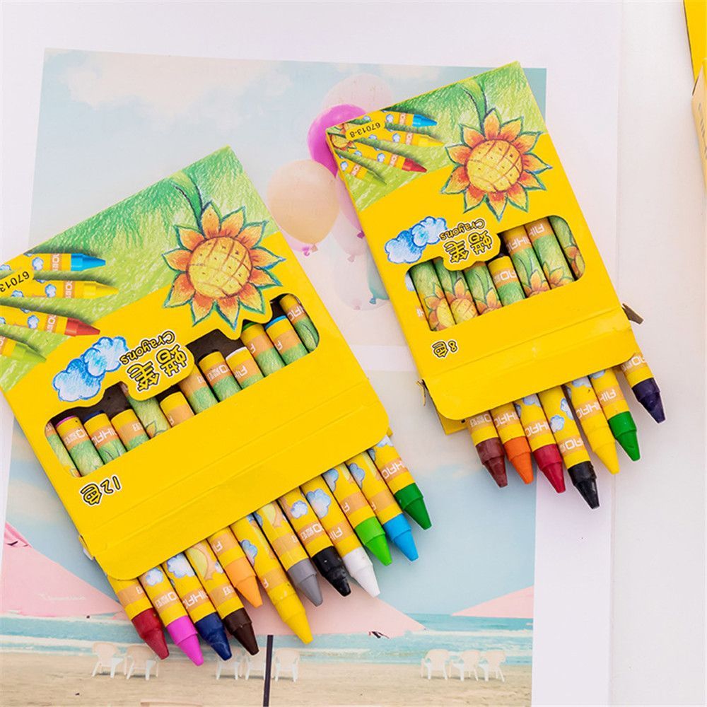 8/12/24 Colors Non-Toxic Wax Crayon Kids Creative Graffiti