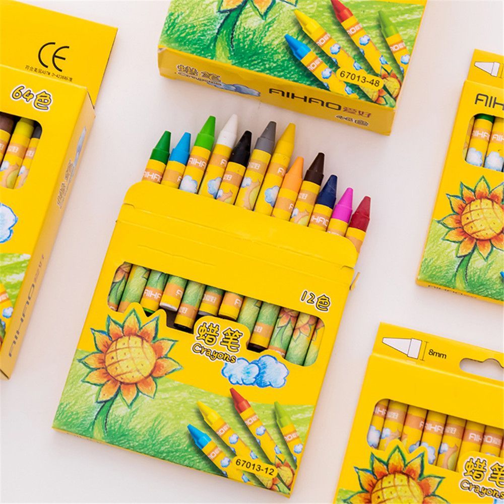 8/12/24 Colors Non-Toxic Wax Crayon Kids Creative Graffiti