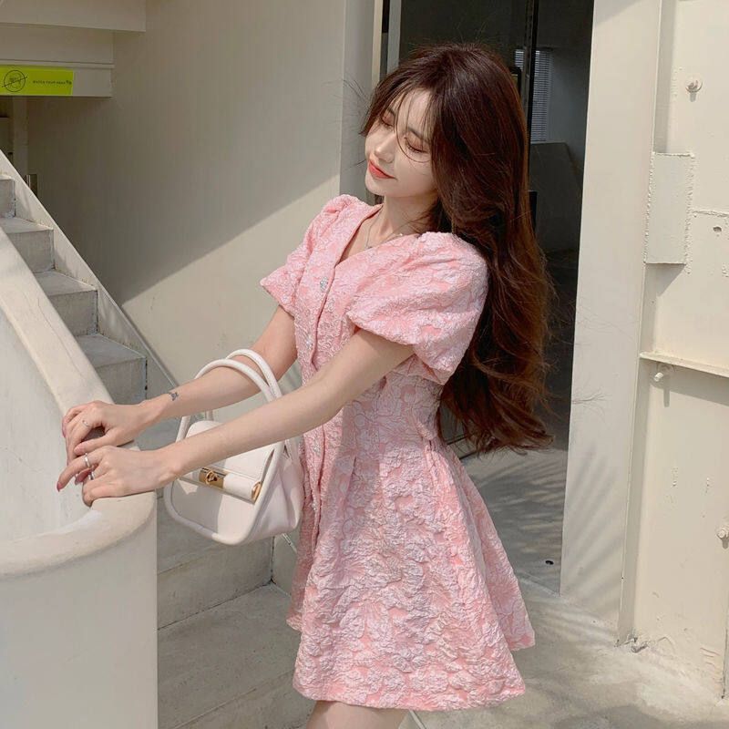 Retro Dress Woman Summer V-collar 2021 New French Sweet B