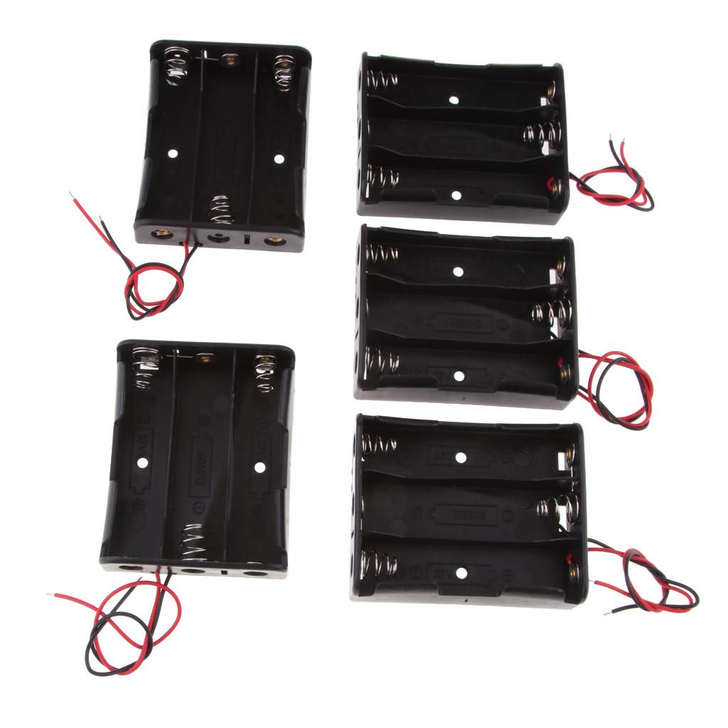 5x DIY Battery Case Holders For 3 X 3.7V 18650 Li-ion Rechargeable