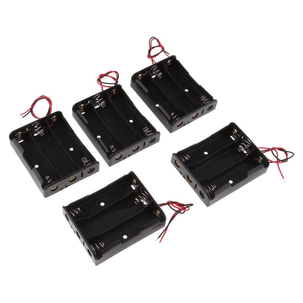 5x DIY Battery Case Holders For 3 X 3.7V 18650 Li-ion Rechargeable