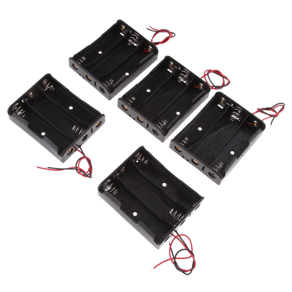 5x DIY Battery Case Holders For 3 X 3.7V 18650 Li-ion Rechargeable