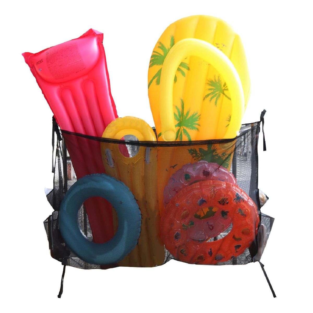 Large Hanging Net Bag, Pool Floats Storage Organizer, Pool