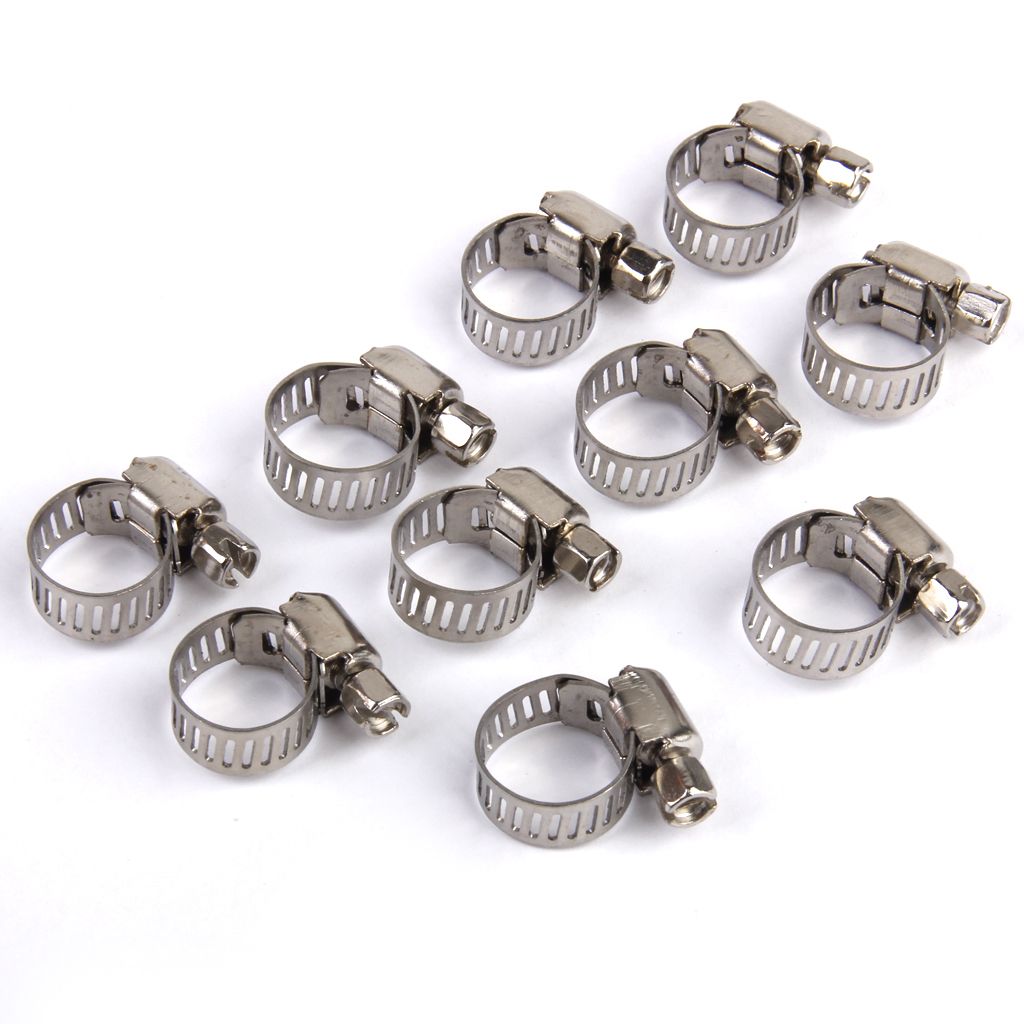 10Pcs Stainless Steel Fuel Line Hose Spring Clips Clamp Petrol Pipe