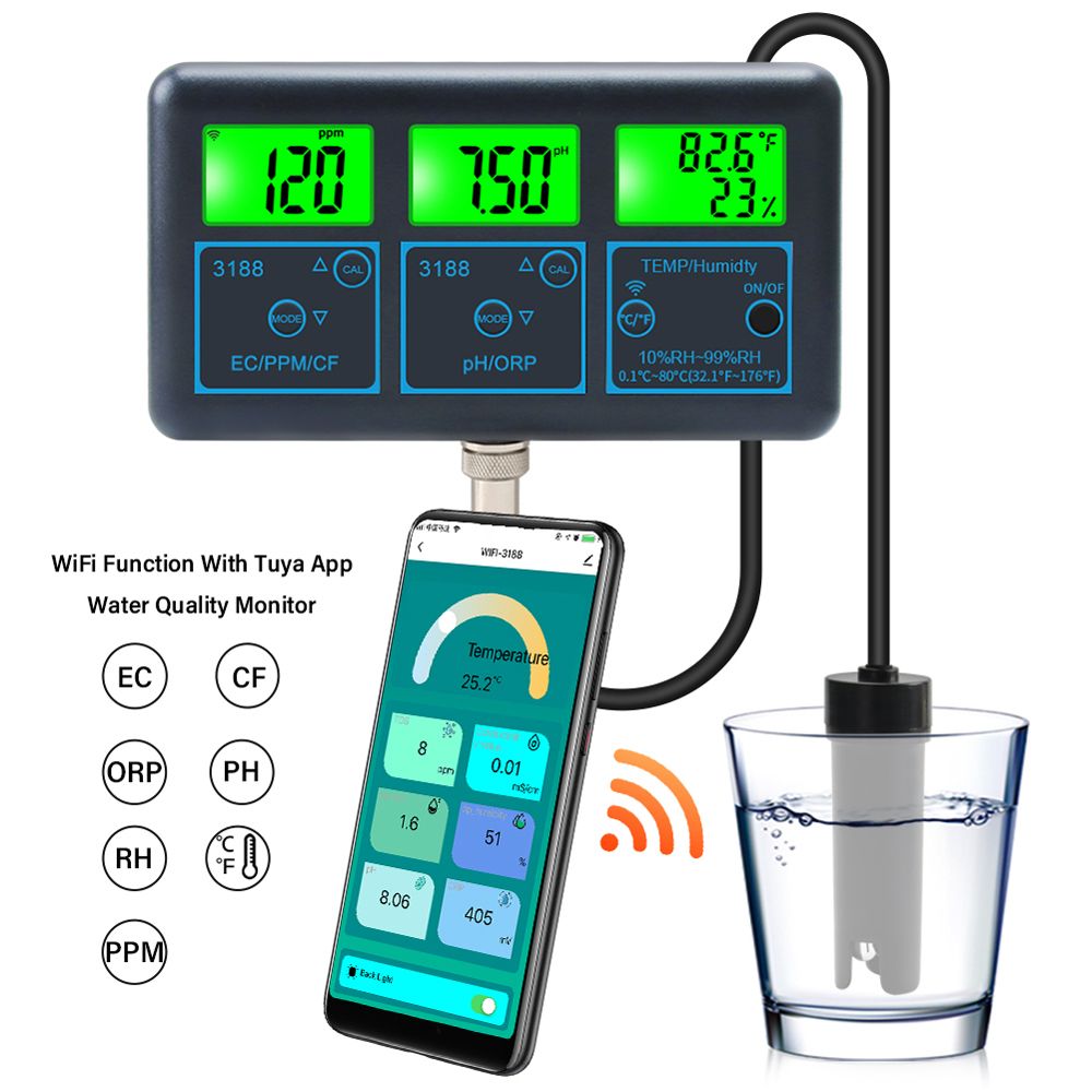 Tuya WiFi 7in1 Water Quality Tester Multi-Parameter Water