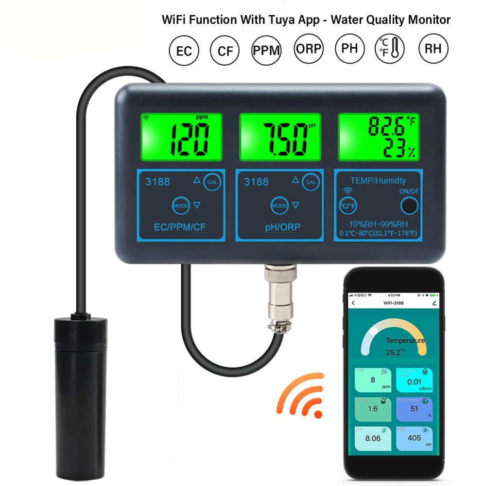 Tuya WiFi 7in1 Water Quality Tester Multi-Parameter Water