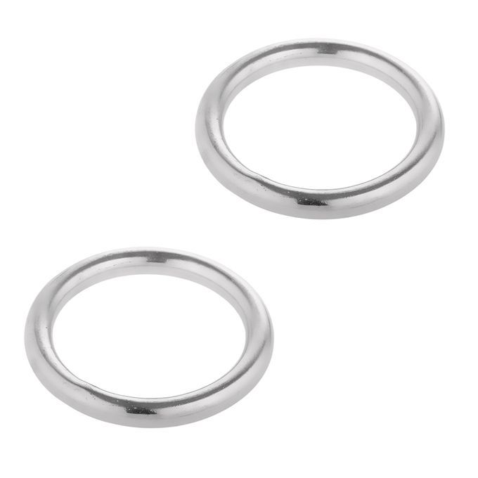 2 Pieces Boat Marine 304 Stainless Steel Polished O Rings Smooth