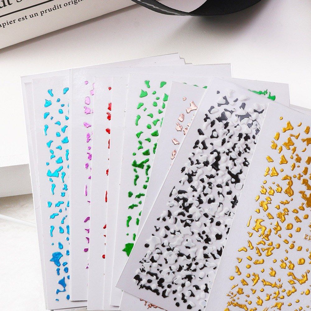 12 Sheets Nail Art Stickers 3D Foil Manicure Stickers