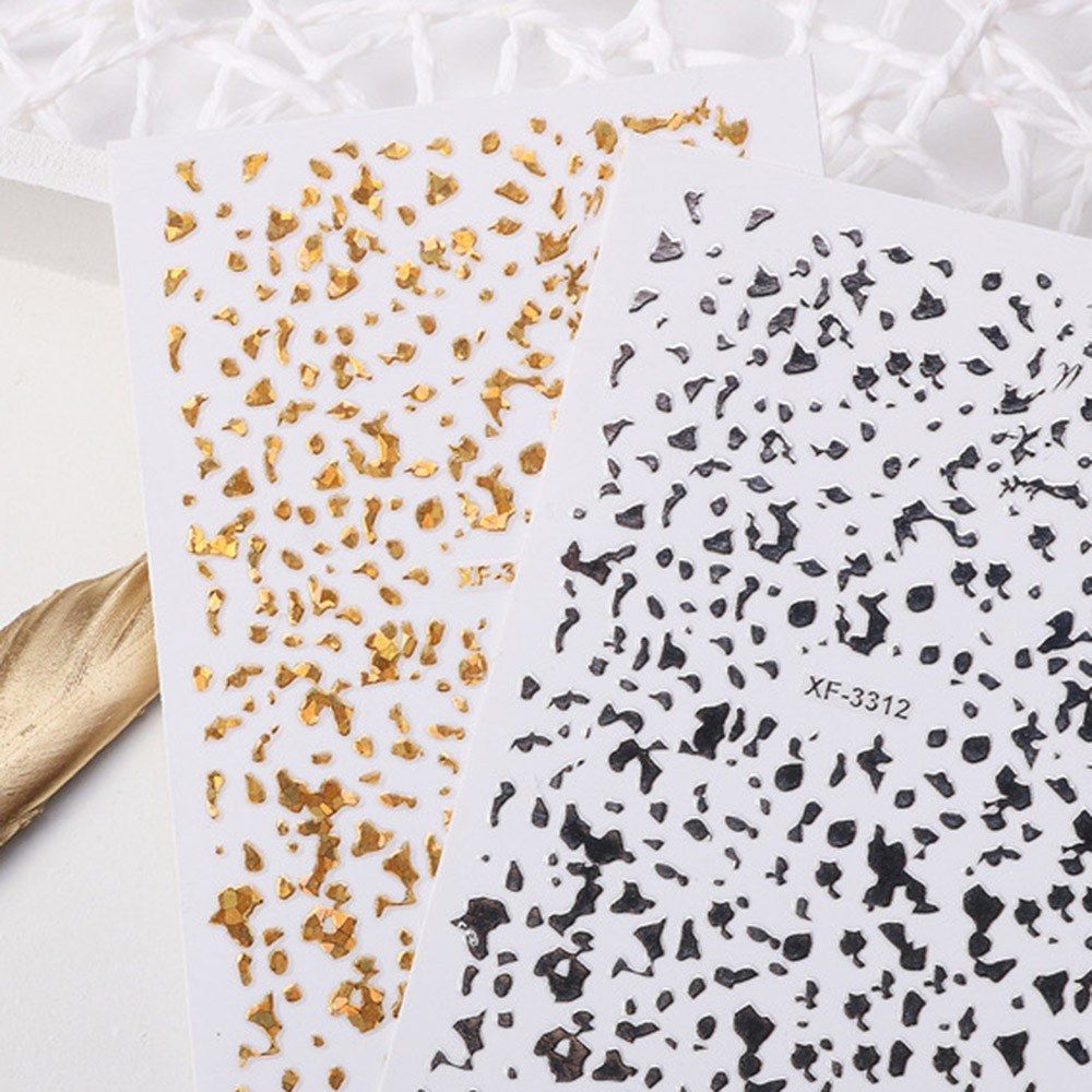 12 Sheets Nail Art Stickers 3D Foil Manicure Stickers