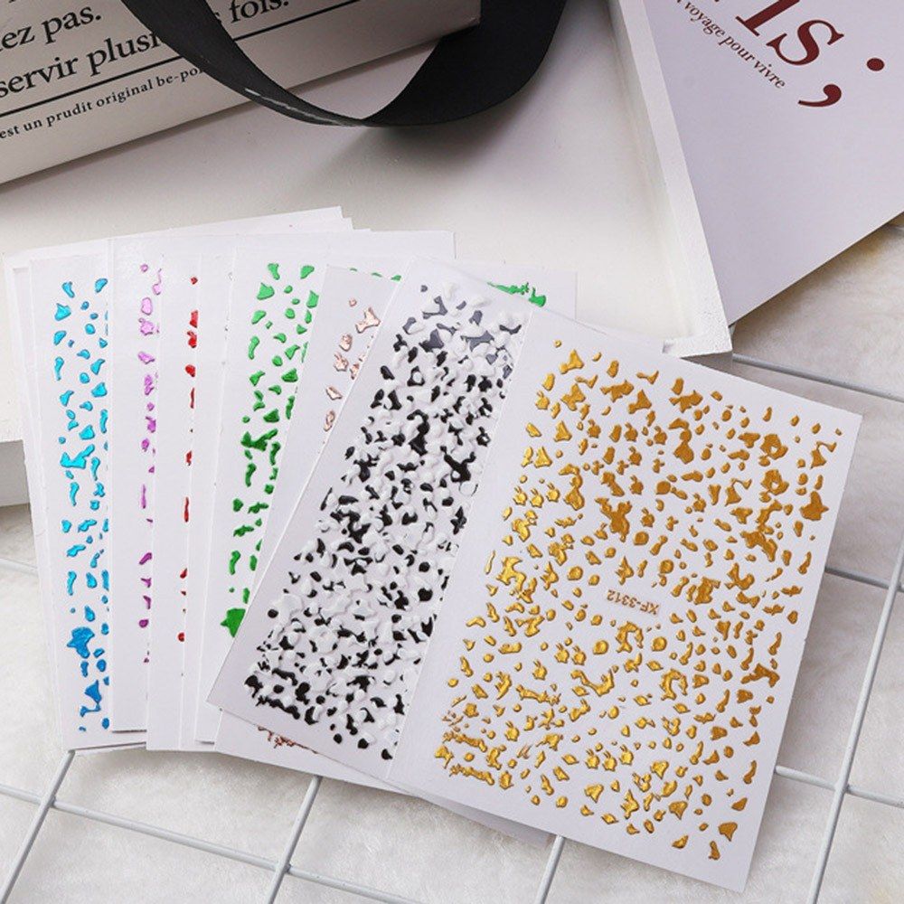 12 Sheets Nail Art Stickers 3D Foil Manicure Stickers