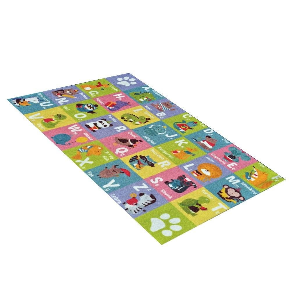 80 * 150cm Large Foldable Soft Baby Playmat Anti-slip Colorful Animals/Alphabet/Numbers Pattern Early Education Floor Mat Infant Tummy Time Carpet