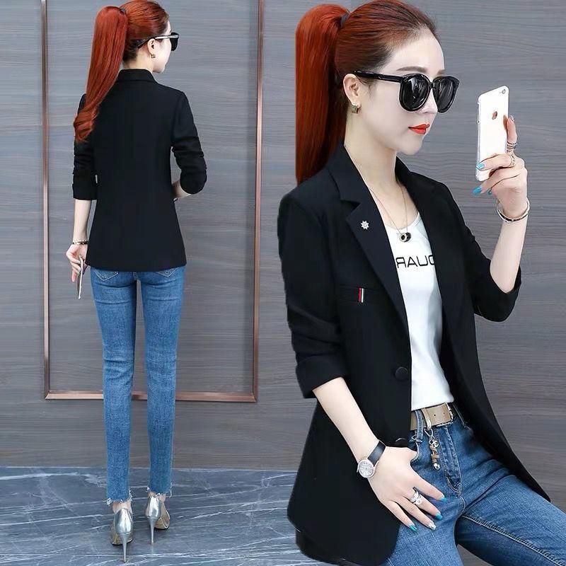 Suit Jacket for Women 2023 New Korean Style Women's Suits Slim Fit Slimming All-Matching Short Autumn Women Top