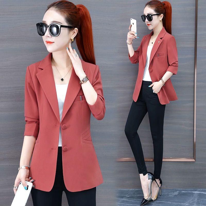 Suit Jacket for Women 2023 New Korean Style Women's Suits Slim Fit Slimming All-Matching Short Autumn Women Top