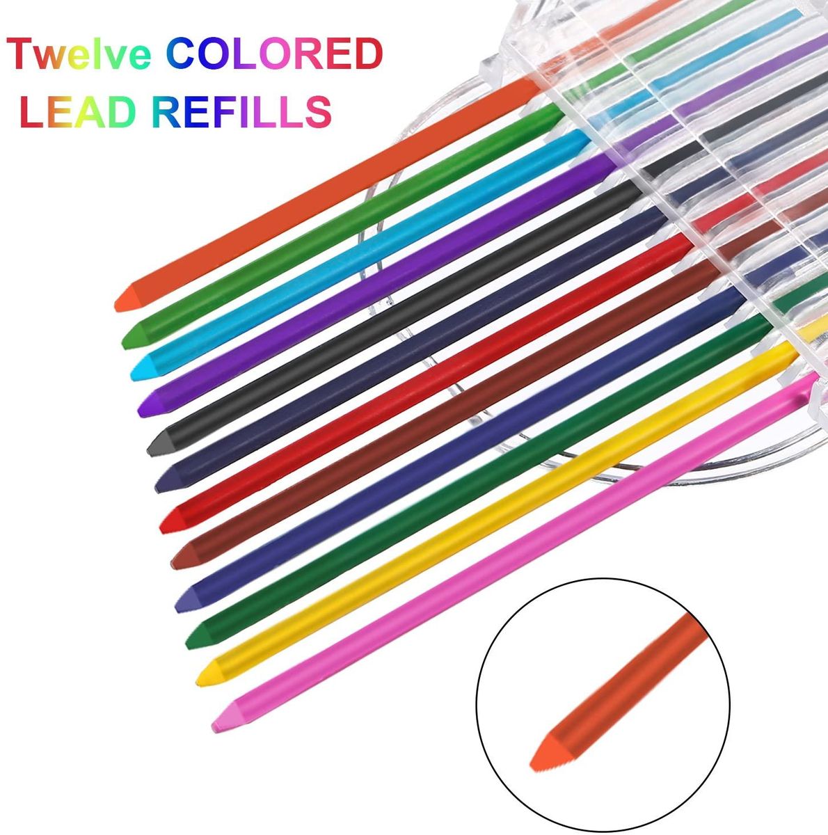 3pcs 2.0 Mm Mechanical Pencil With 2 Cases Lead Re