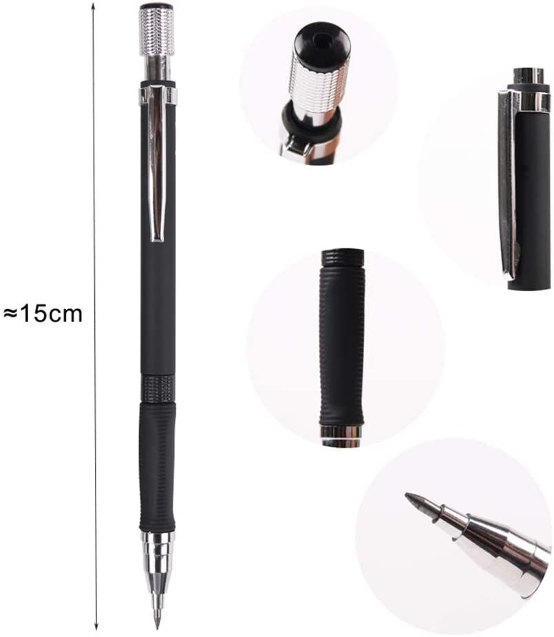 3pcs 2.0 Mm Mechanical Pencil With 2 Cases Lead Re