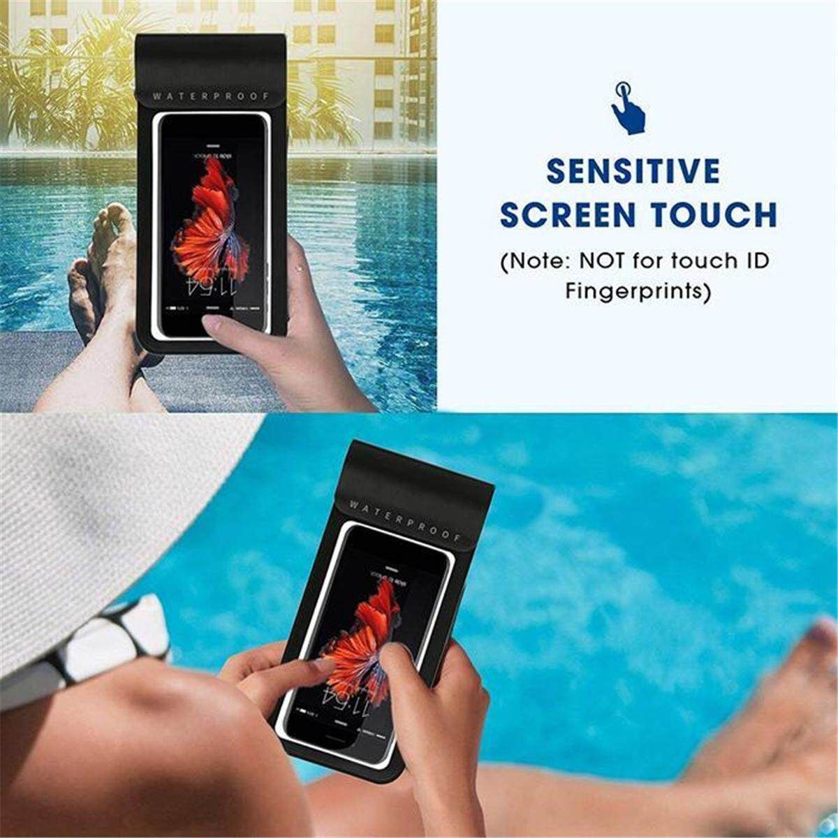Waterproof Swimming Diving Underwater Touch Bag Cover For Smart Phone 5.1-6" Phone Waterproof Bag Silver 5.1-6 Inch Mobile Phone