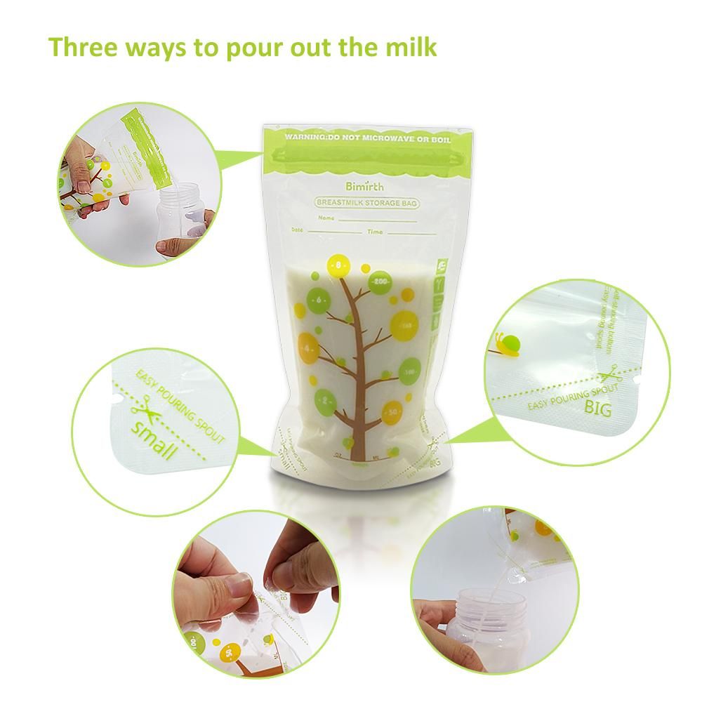 Bimirth 112 PCS Breast Milk Storage Fresh Bags 250ML Capacity Safe Material BPA-free Milk Storage & Freezing Bag Container for Baby Infants Newborn