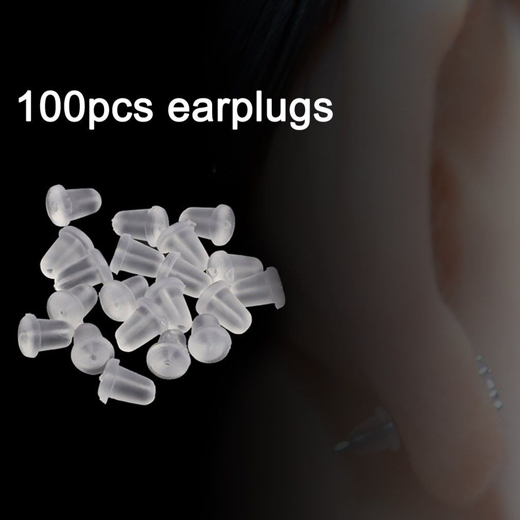 OR 100pcs/lot Bullet-shaped Rubber Earring Backs Stoppers Ear Stud Earrings Cap