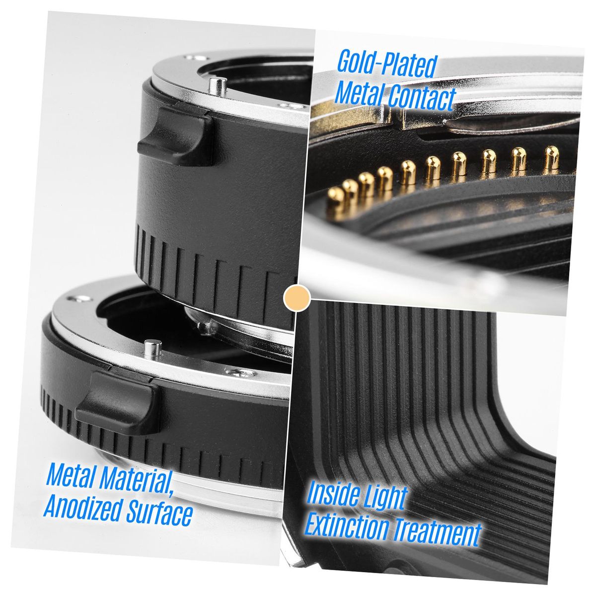 Automatic Macro Extension Tubes 12mm 24mm Full Frame Metal Adapter Ring Auto Focus Auto Exposure TTL Metering Compatible with Nikon Z Mount Cameras Lens Accessories