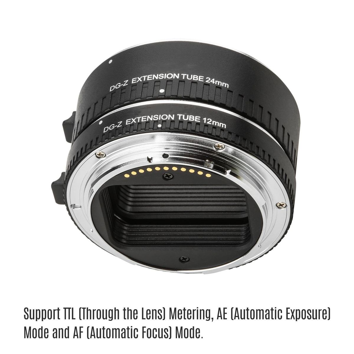 Automatic Macro Extension Tubes 12mm 24mm Full Frame Metal Adapter Ring Auto Focus Auto Exposure TTL Metering Compatible with Nikon Z Mount Cameras Lens Accessories