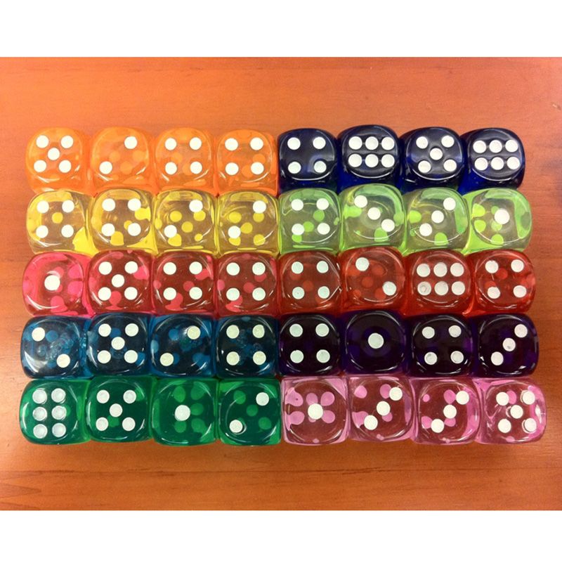 10pcs/lot Dice Set 10 Colors High Quality Acrylic 6 Sided