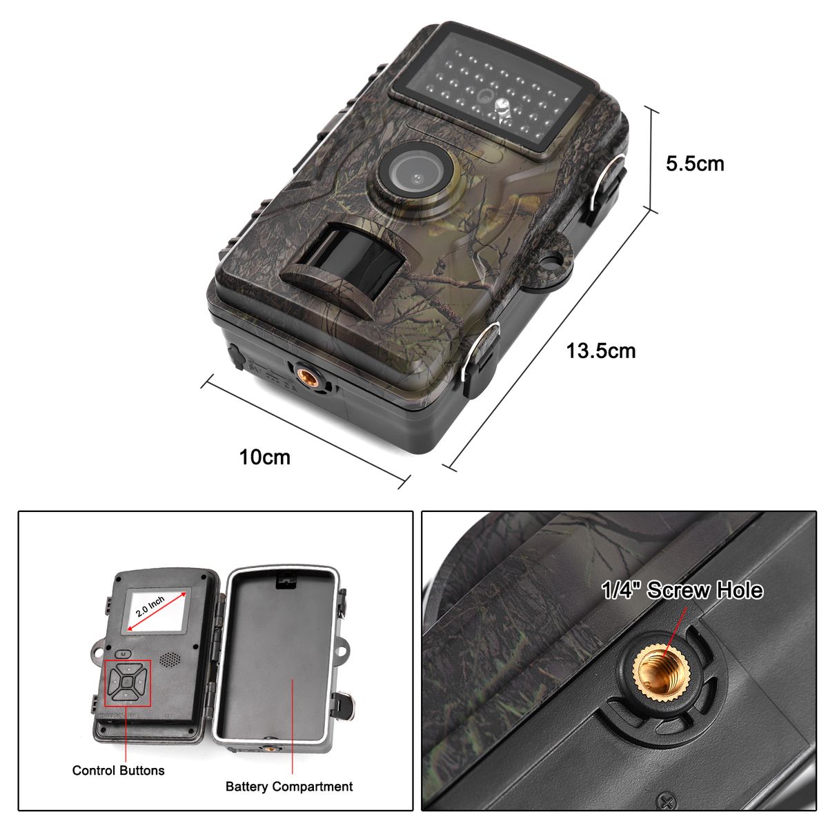 1080P Trail Camera 16MP Wildlife Scouting Camera Tracking