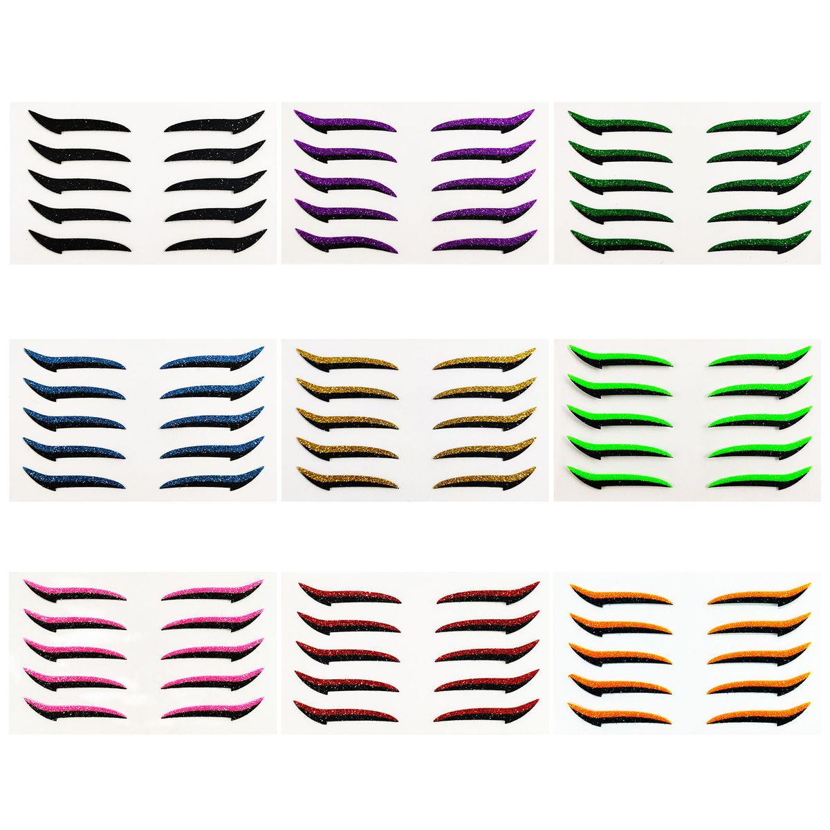 9 Colors Reusable Glitter Eyeliner Stickers Set Makeup