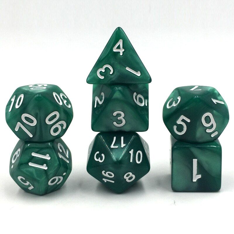 Rollooo Dice Pearl Rpg Dice 7 Pieces D4 D6 D8 D10 D% D12