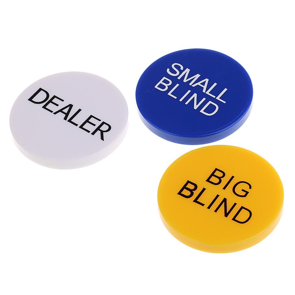 2X Portable 1 Set Poker Buttons Small Blind & Big Blind & Dealer