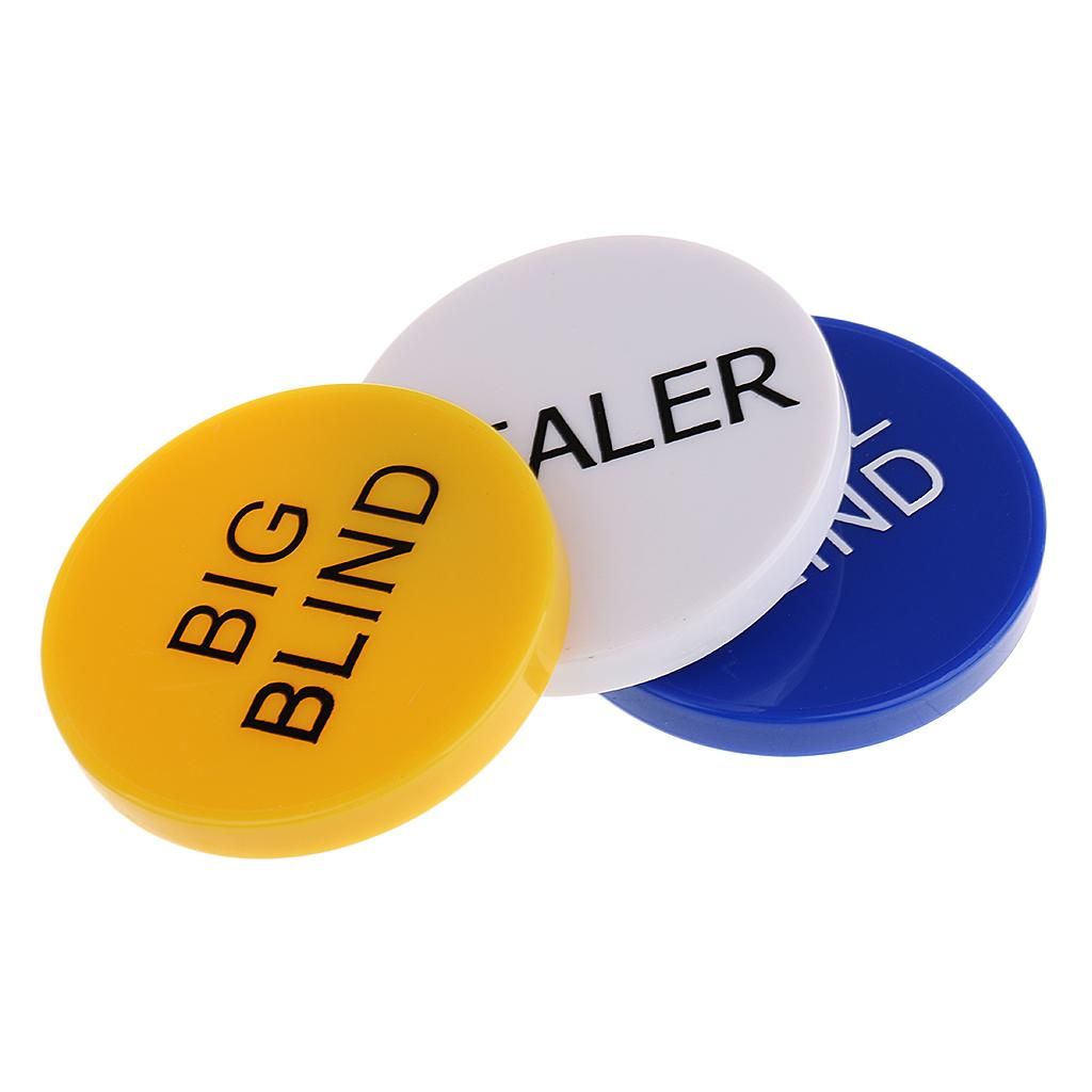2X Portable 1 Set Poker Buttons Small Blind & Big Blind & Dealer