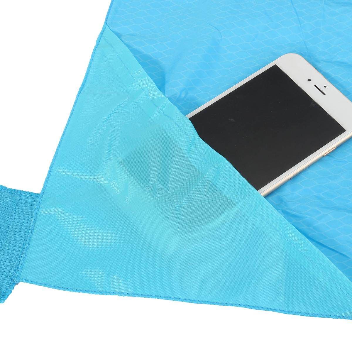 Waterproof Portable Foldable Picnic Camping Pocket Blanket Beach Mat Outdoor Blue Blue