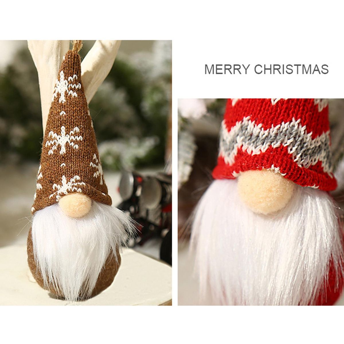 Snowflake Striped Knitted Hat Doll Faceless Doll Christmas Tree Decorative Hangings Christmas Supplies