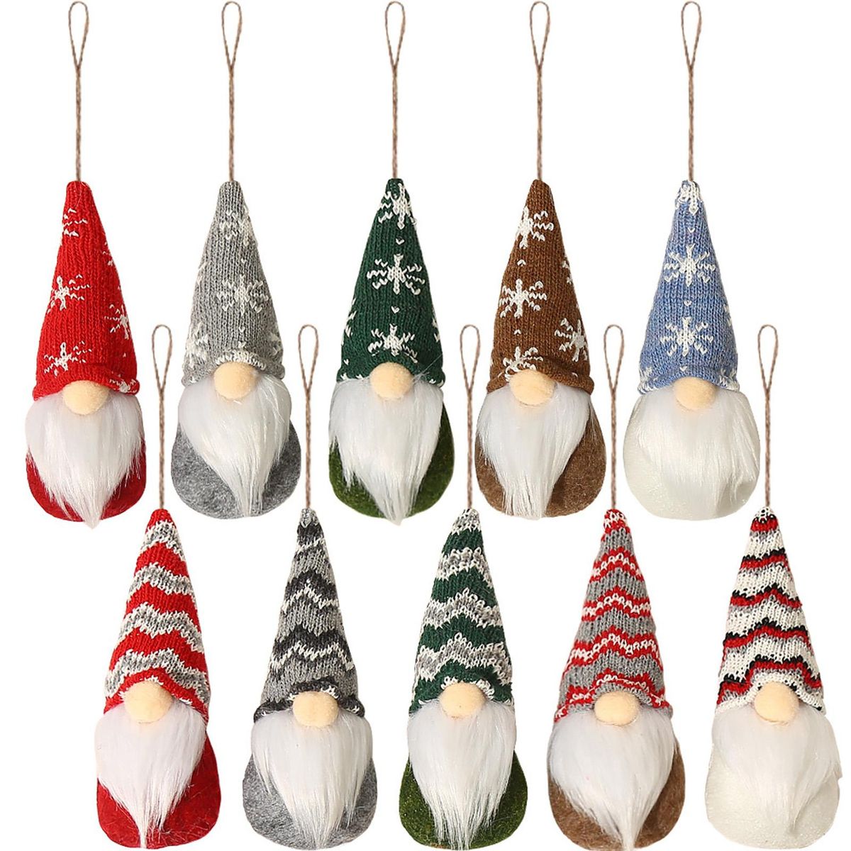 Snowflake Striped Knitted Hat Doll Faceless Doll Christmas Tree Decorative Hangings Christmas Supplies