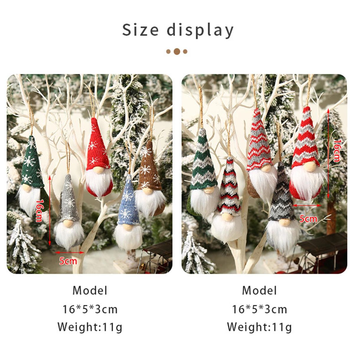 Snowflake Striped Knitted Hat Doll Faceless Doll Christmas Tree Decorative Hangings Christmas Supplies