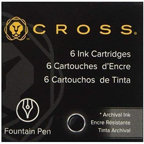 Cross Fountain Pen Ink Cartridge - Black (six Per Card