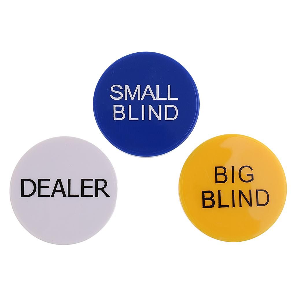 2X 3pcs Small Blind, Big Blind, Dealer Button Set For Tournaments