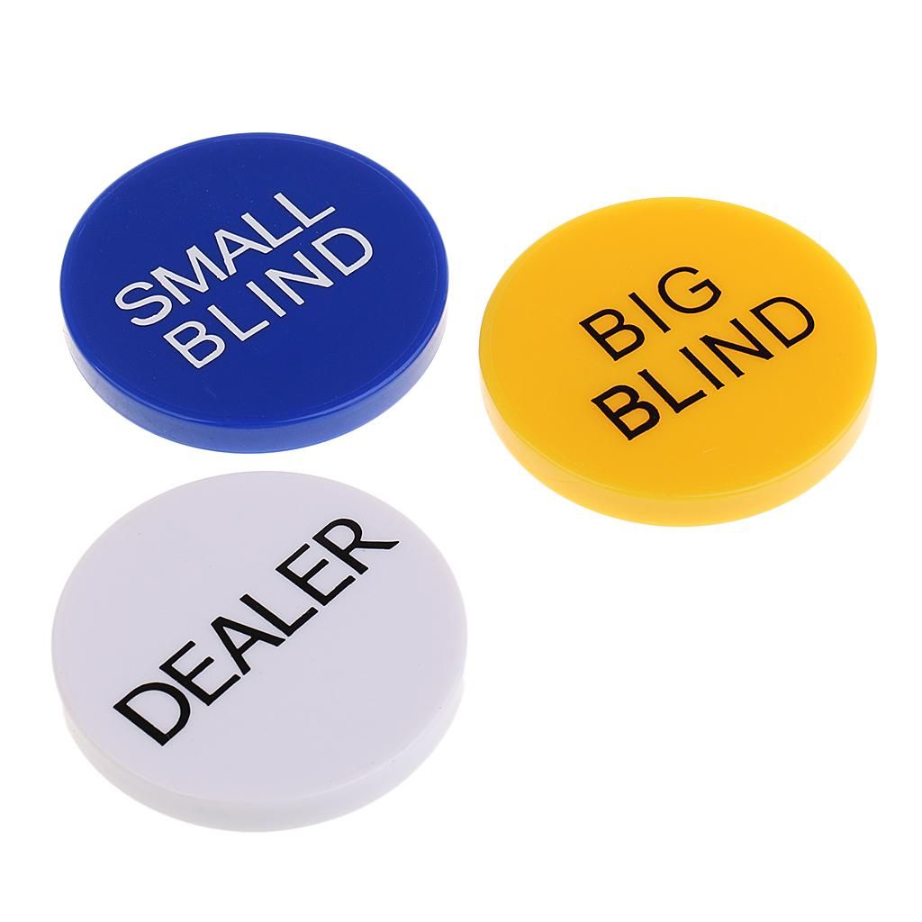 2X 3pcs Small Blind, Big Blind, Dealer Button Set For Tournaments