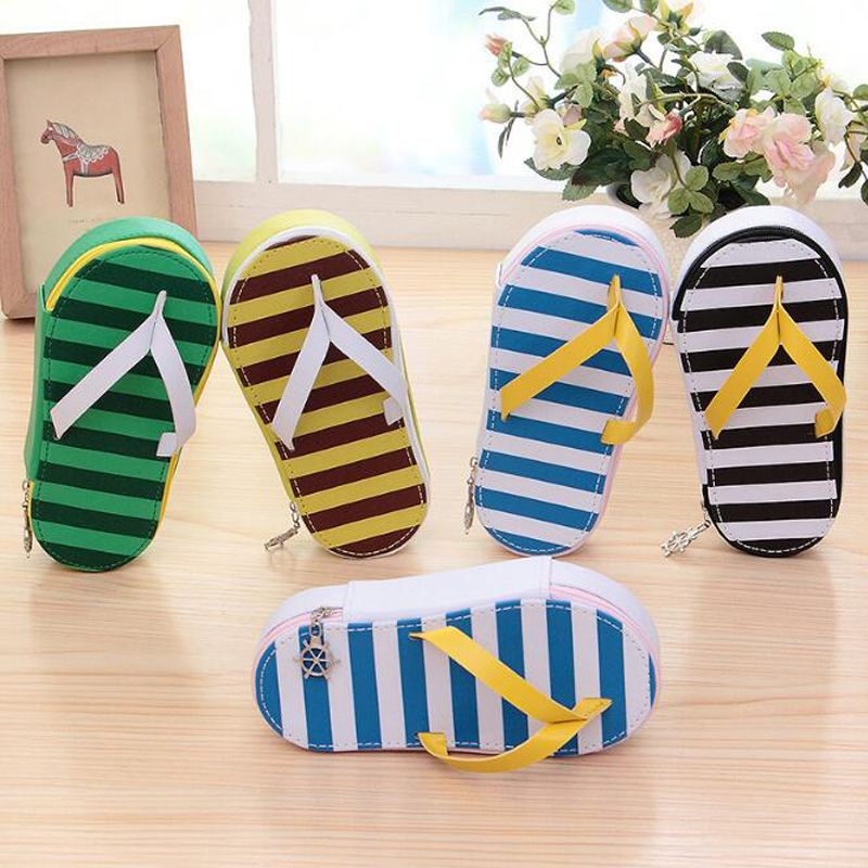 Slipper Pencil Case New Creative Art Quality Canva