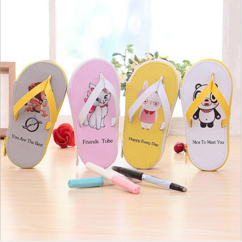 Slipper Pencil Case New Creative Art Quality Canva
