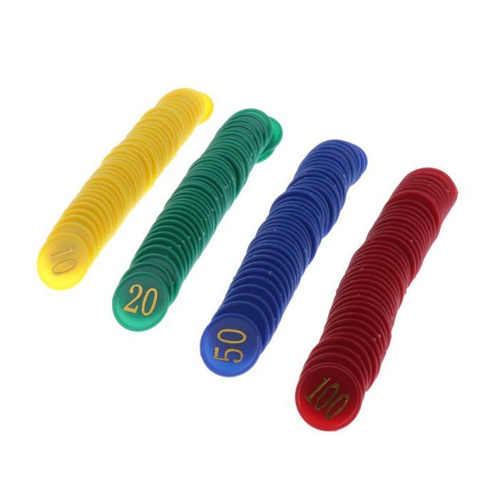 Multi Color Counting Poker Bingo Chips Printed Face Value  Set Of 160