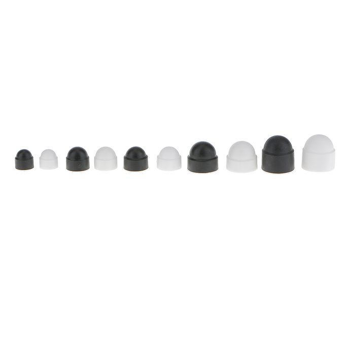 50 X M16 Black Dome  Nut Protection Caps Covers Exposed  10mm