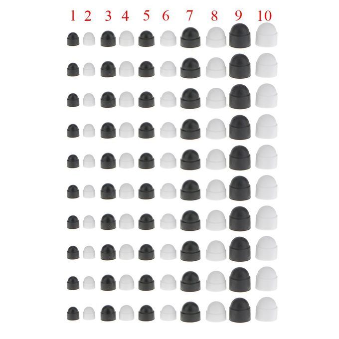 50 X M16 Black Dome  Nut Protection Caps Covers Exposed  10mm