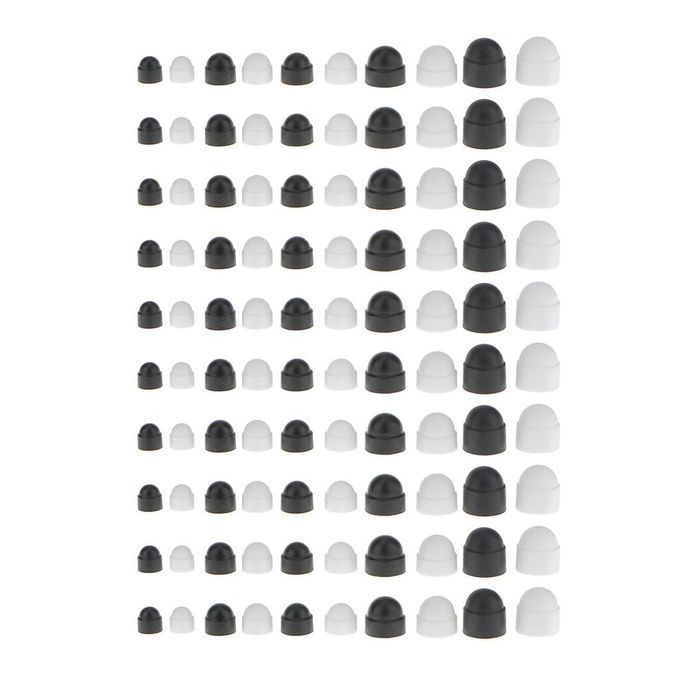 50 X M16 Black Dome  Nut Protection Caps Covers Exposed  10mm