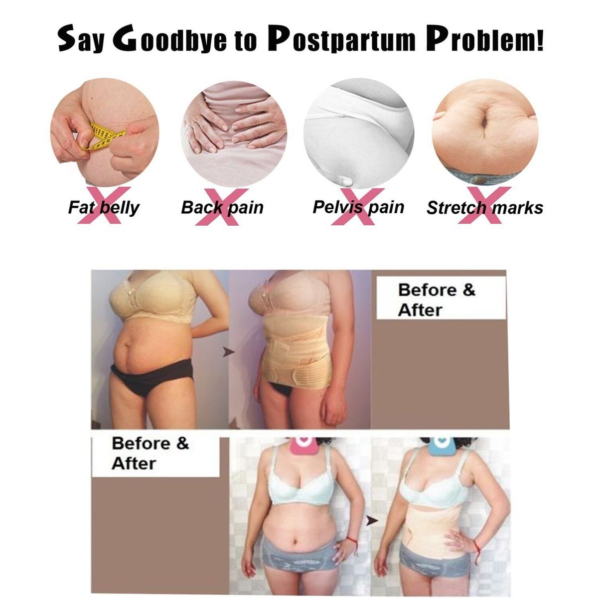 3 In 1 Postpartum Belly Belt, Soft Comfort Maternity Recovery Belt Belly Back