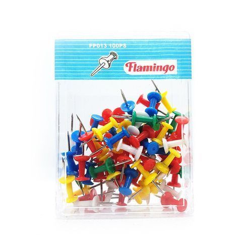 1 Box Push Pins With Multicolor Plastic Head With Metal Point